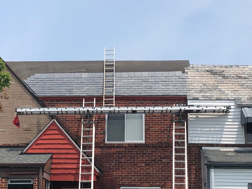 Slate in process of replacement 